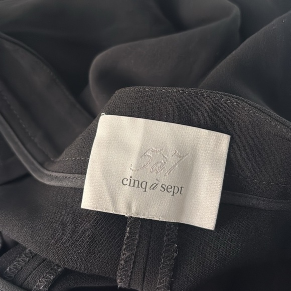 Cinq a Sept Nash Fringe Trousers 4 Black Pants Academia Career Work Dress Fray - Picture 5 of 5